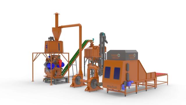 Linie productie peleti 2000 - 2500 kg/ora matrita inelara