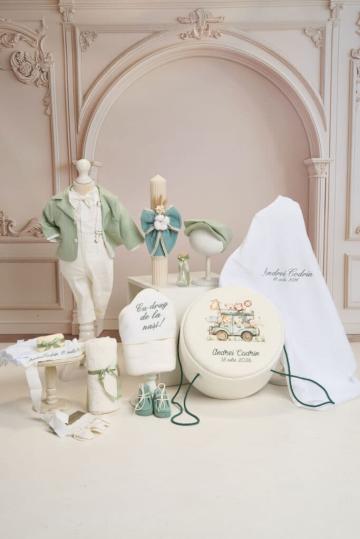 Set complet botez (trusou) - Romeo Safari - dungi - mint de la Andreeatex