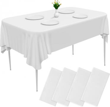 Fete de masa de unica folosinta 137 x 274cm, albe, set 4 buc de la Molifag Srl