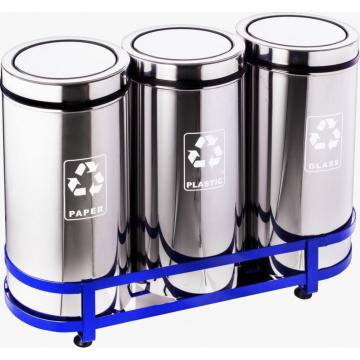 Set 3 cosuri pentru colectare selectiva, din inox