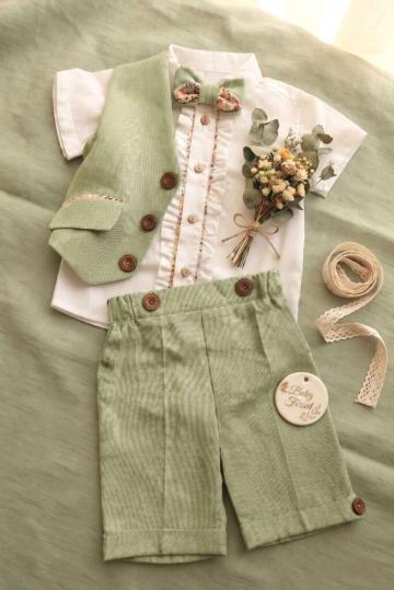 Costum de botez Horia - verde de la Andreeatex
